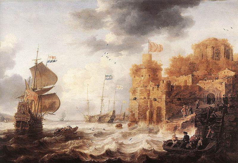Bonaventura Peeters An Oriental Harbour oil painting image